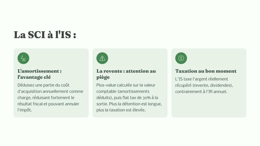 SCI à l'IS : amortissement et taxation