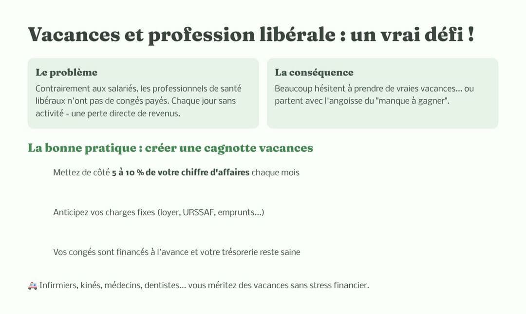 Vacances en profession libérale : la cagnotte à constituer