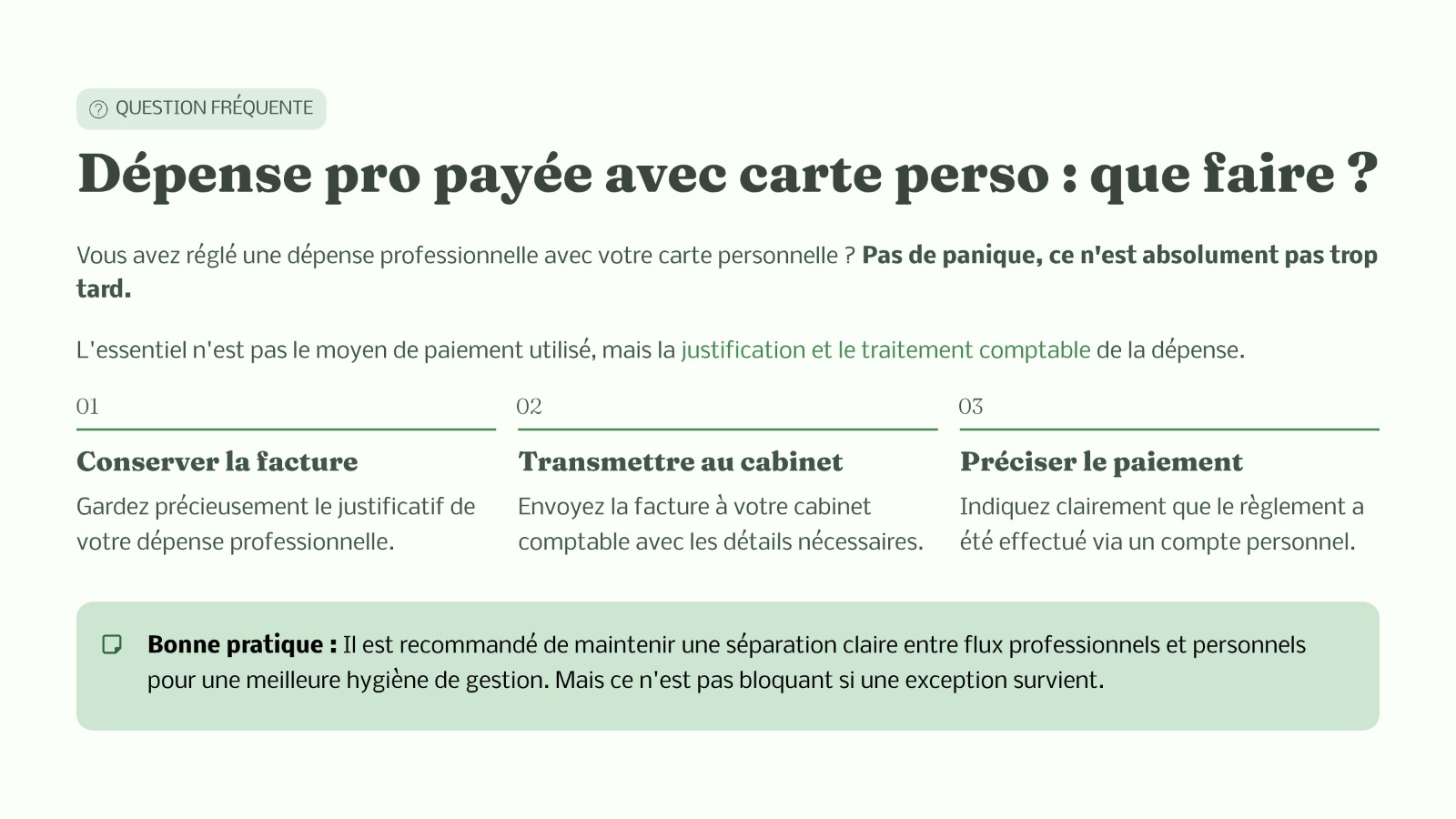 Dépense pro payée avec la carte perso : que faire ?