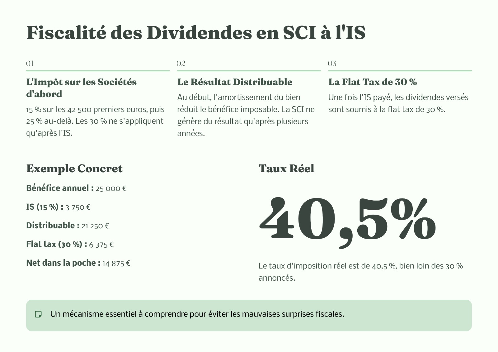 Fiscalité des dividendes en SCI à l'IS