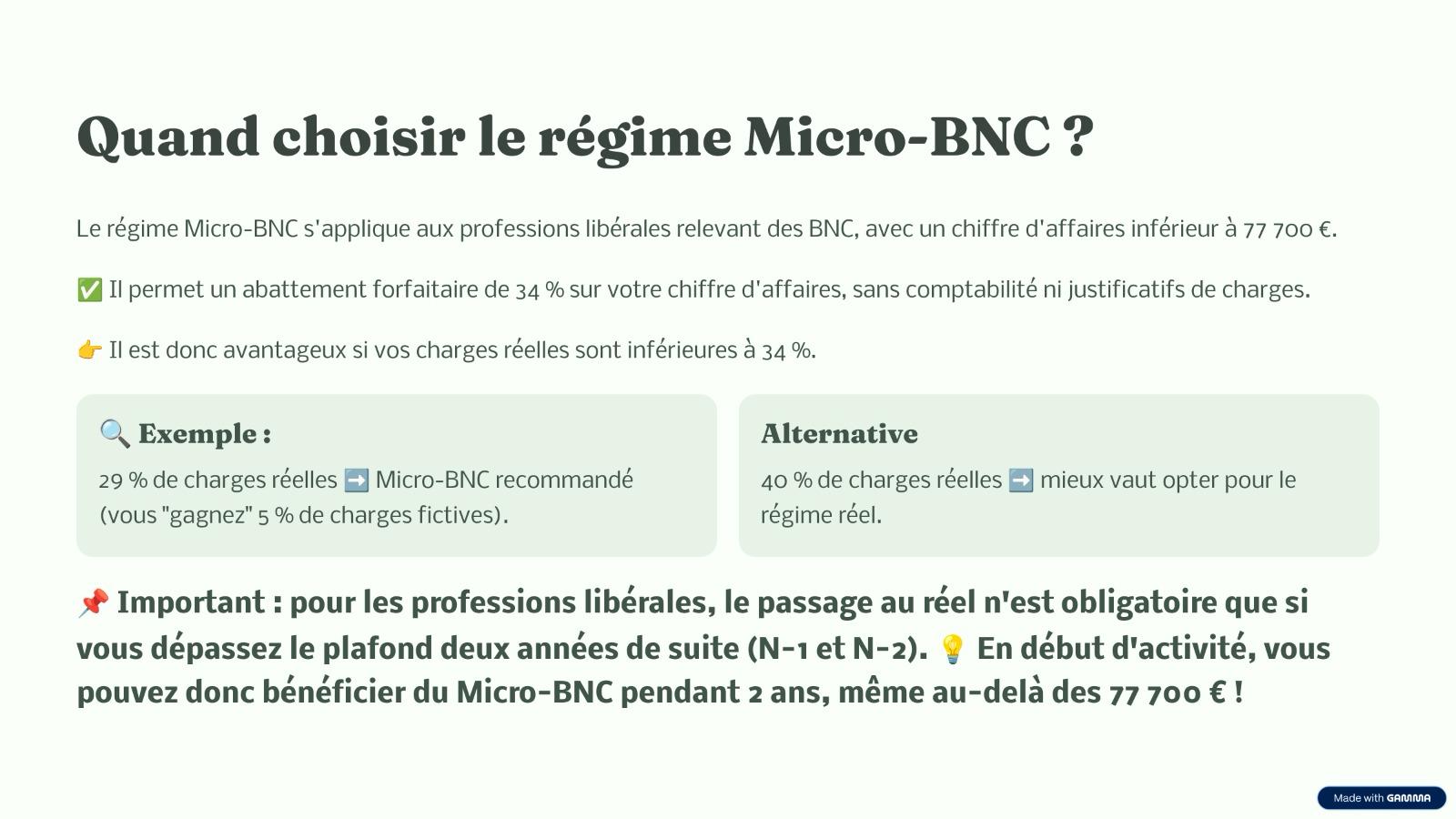 Quand choisir le régime Micro-BNC ?