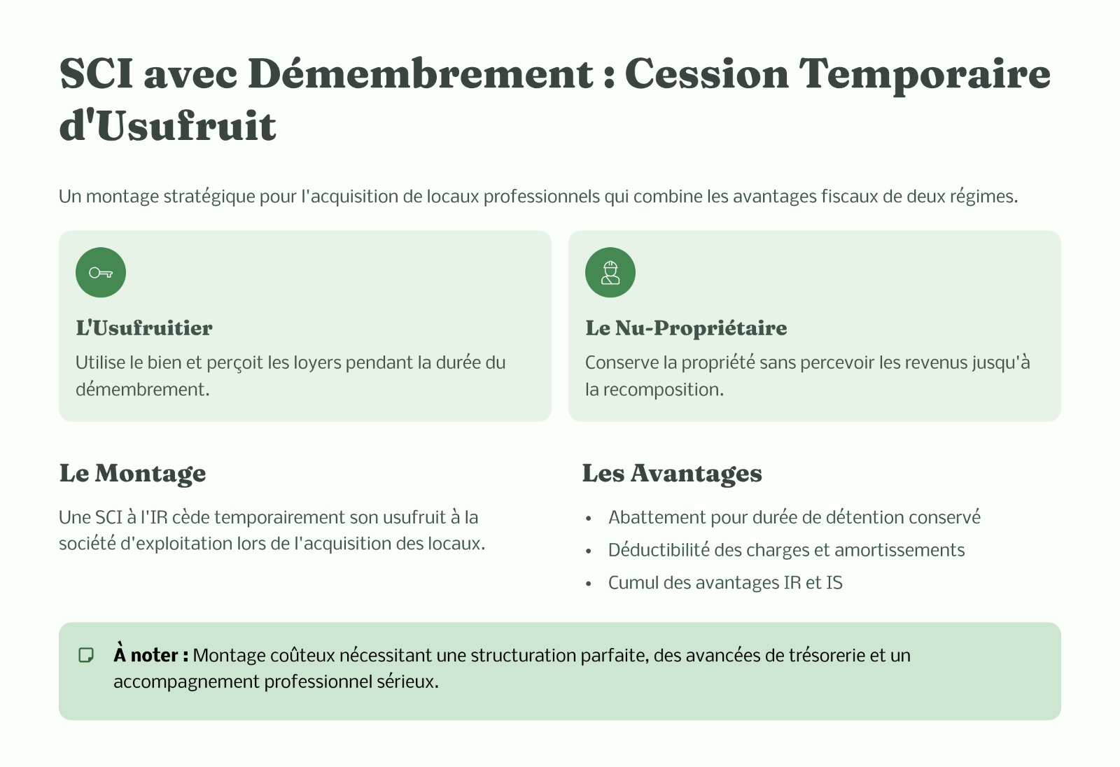 SCI et démembrement : cession temporaire d'usufruit