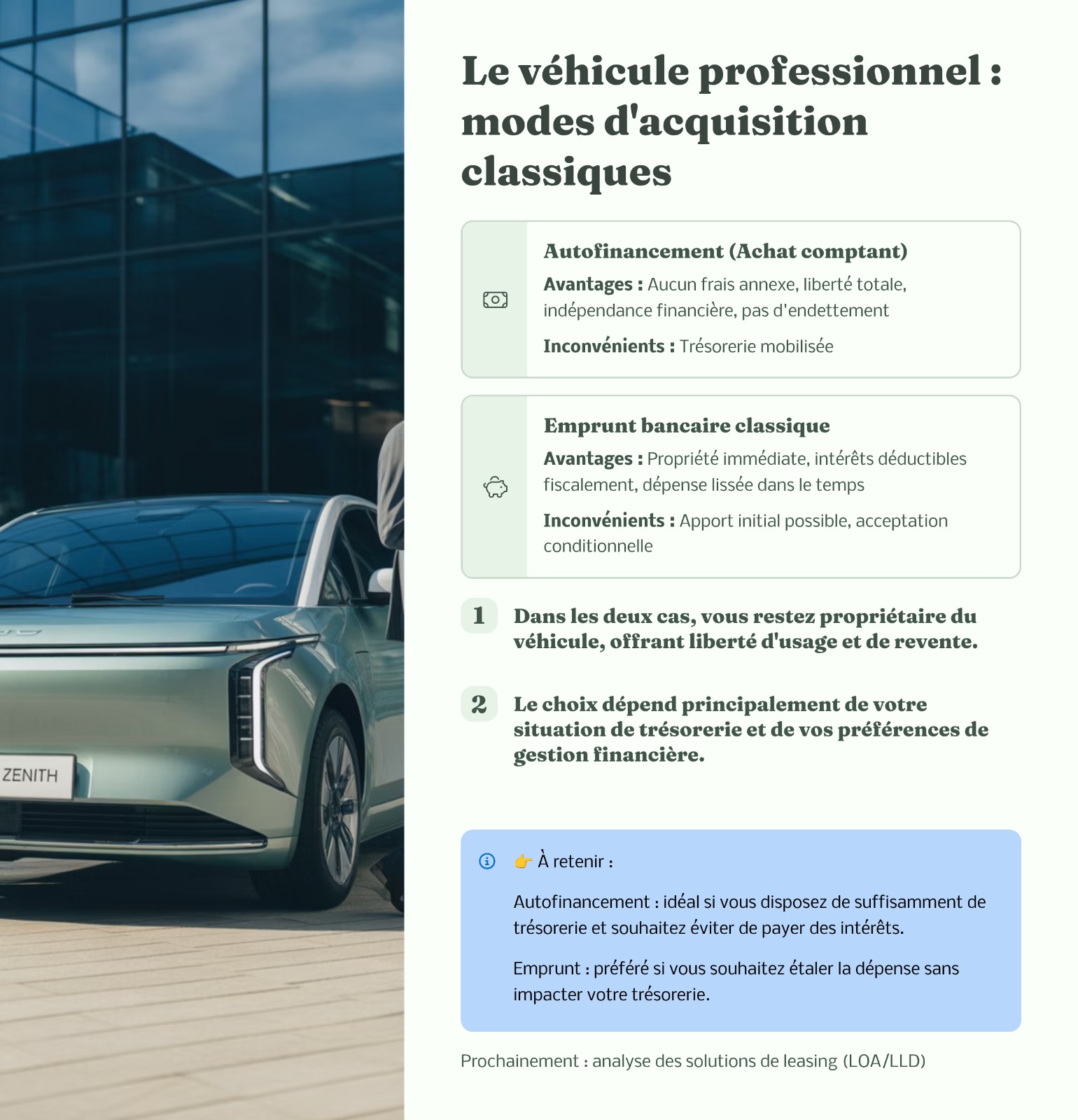 Véhicule professionnel : tous les modes d'acquisition