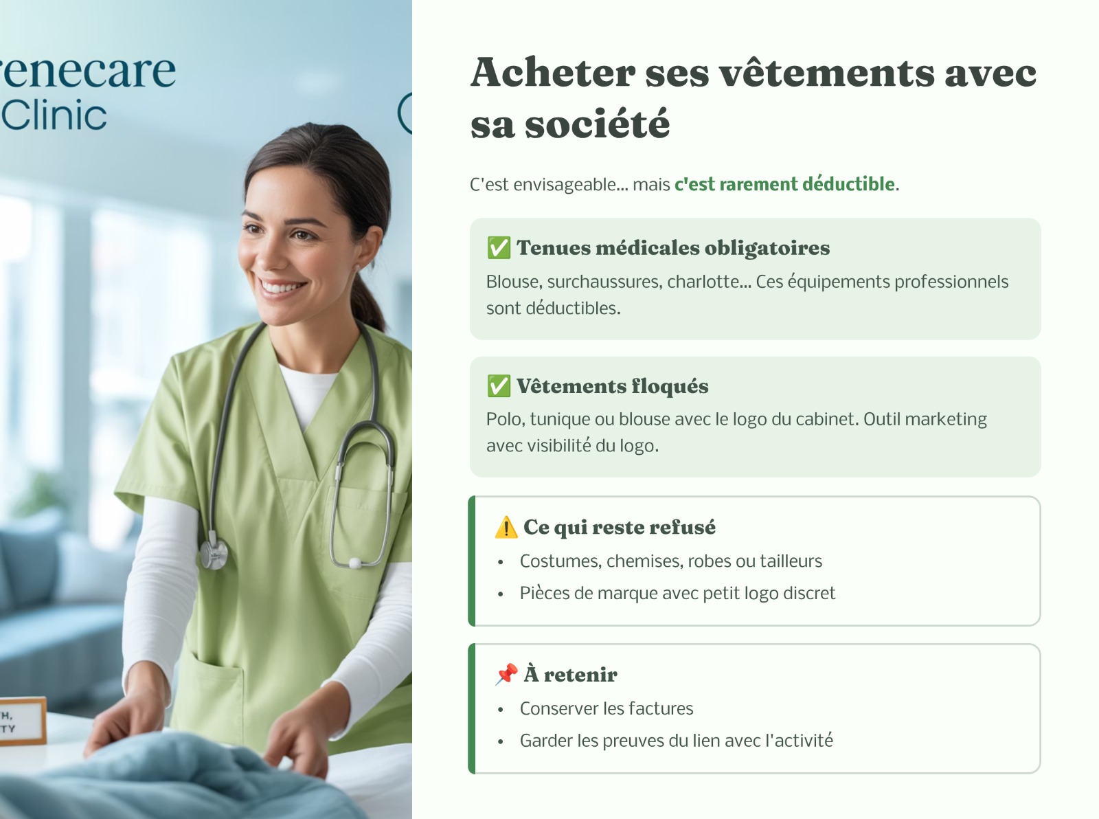 Vêtements déductibles : les tenues médicales